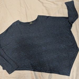 Heathered Blue & Black Asymmetrical Top